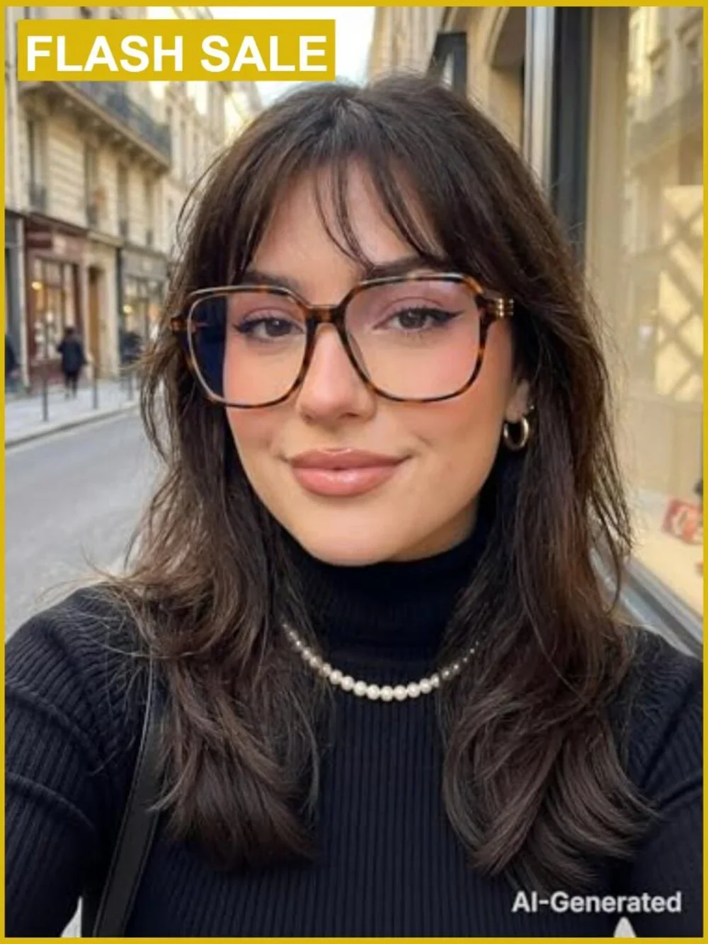 Oversized Blue Light Blocking Glasses Square TR90 Frame Metal Temple